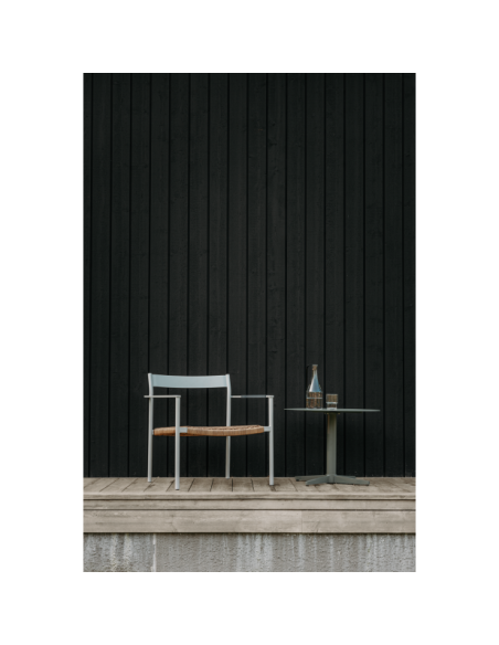 Mesa de Centro Exterior MILL Ø75 cm, Aluminio / Verde Nórdico - Brafab