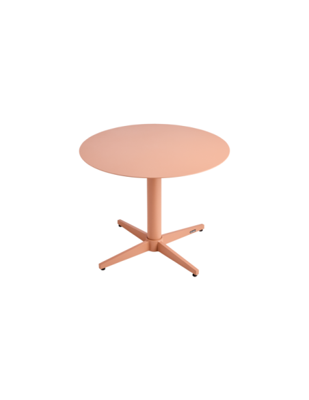 Mesa de Centro Exterior MILL Ø60 cm, Aluminio / Melocotón - Brafab