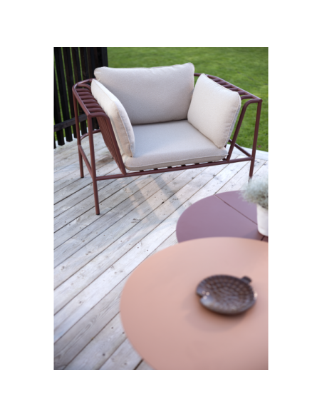 Mesa de Centro Exterior MILL Ø675 cm, Aluminio / Melocotón - Brafab