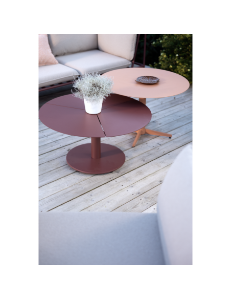 Mesa de Centro Exterior MILL Ø675 cm, Aluminio / Melocotón - Brafab
