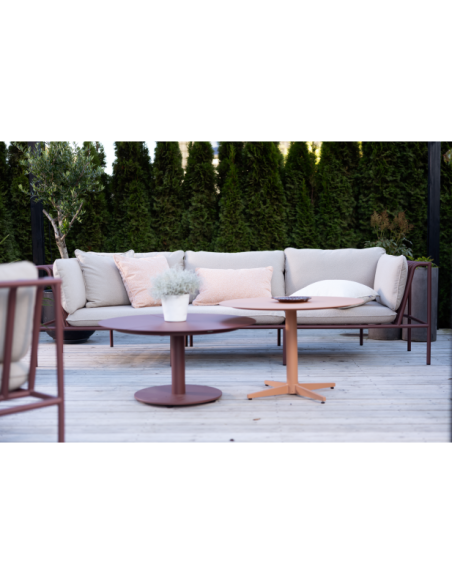 Mesa de Centro Exterior MILL Ø675 cm, Aluminio / Melocotón - Brafab