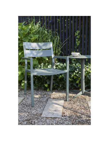 Mesa Auxiliar Exterior MILL Ø50 cm, Aluminio / Verde Nórdico - Brafab