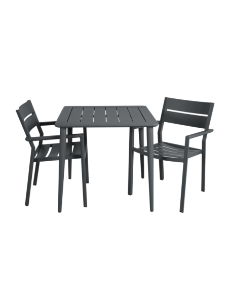 Mesa Exterior NIMES 78x78 cm de Comedor, Aluminio / Antracita - Brafab