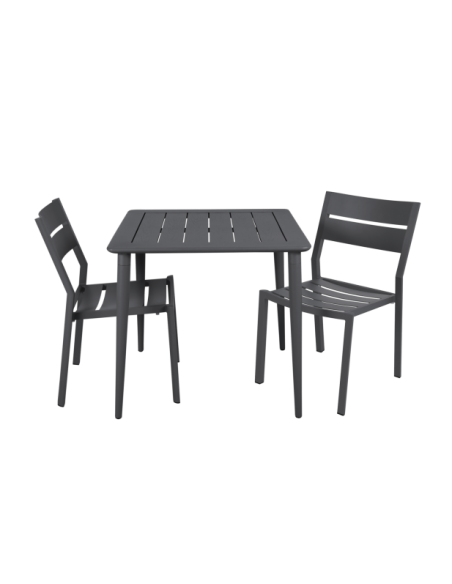 Mesa Exterior NIMES 78x78 cm de Comedor, Aluminio / Antracita - Brafab