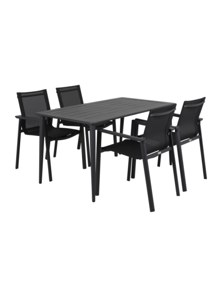 Mesa Exterior NIMES 140x76 cm de Comedor, Aluminio / Antracita - Brafab