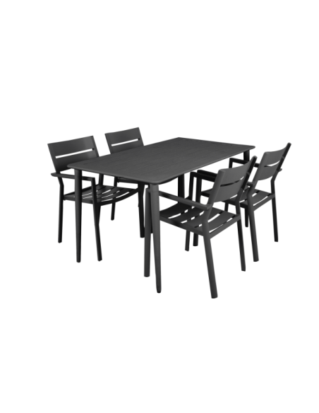 Mesa Exterior NIMES 140x76 cm de Comedor, Aluminio / Antracita - Brafab