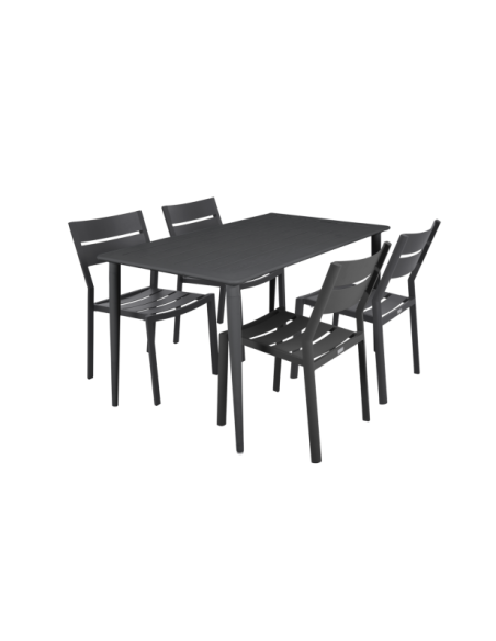Mesa Exterior NIMES 140x76 cm de Comedor, Aluminio / Antracita - Brafab