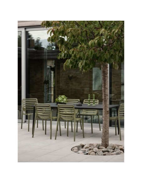 Mesa Exterior NIMES 200x97 cm de Comedor, Aluminio / Negro - Brafab