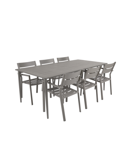 Mesa Exterior NIMES 200x97 cm de Comedor, Aluminio / Caqui - Brafab