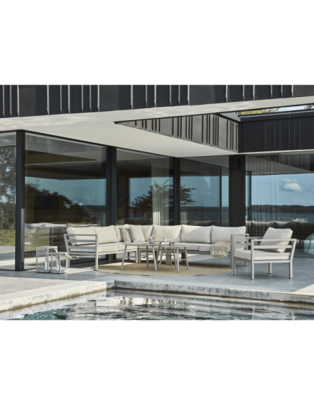 Mesa Exterior NIMES 200x97 cm de Comedor, Aluminio / Caqui - Brafab