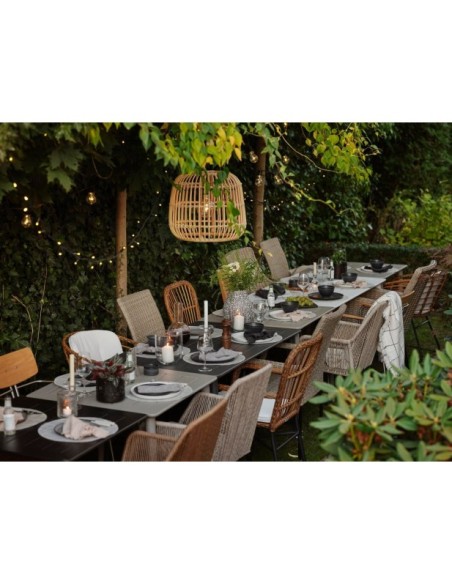 Mesa Exterior NIMES 78x78 cm de Comedor, Aluminio / Caqui - Brafab