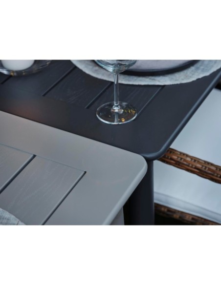 Mesa Exterior NIMES 78x78 cm de Comedor, Aluminio / Caqui - Brafab