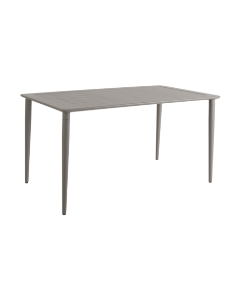 Mesa Exterior NIMES 140x78 cm de Comedor, Aluminio / Caqui - Brafab