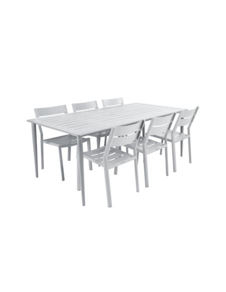 Mesa Exterior NIMES 200x97 cm de Comedor, Aluminio / Blanco - Brafab