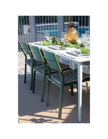 Mesa Exterior NIMES 200x97 cm de Comedor, Aluminio / Blanco - Brafab