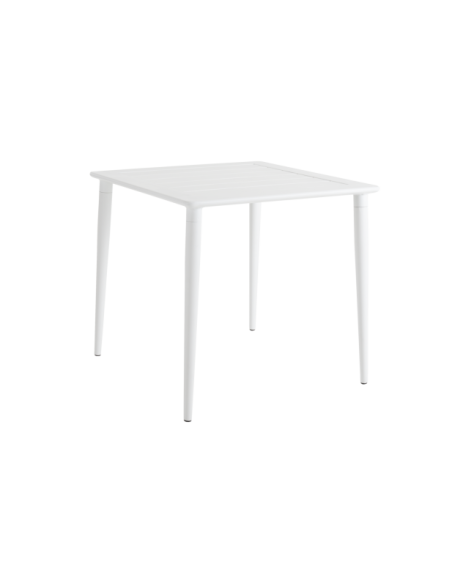 Mesa Exterior NIMES 78x78 cm de Comedor, Aluminio / Blanco - Brafab