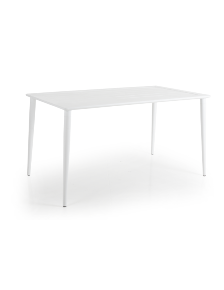 Mesa Exterior NIMES 140x78 cm de Comedor, Aluminio / Blanco - Brafab