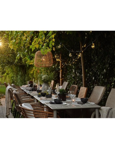 Mesa Exterior NIMES 140x78 cm de Comedor, Aluminio / Blanco - Brafab