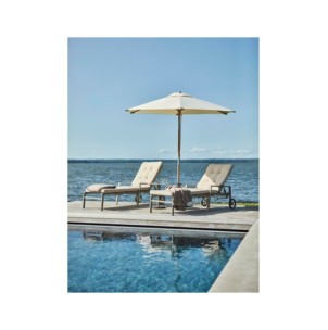 Mesa Auxiliar Exterior NIOBE Ø50 cm, Aluminio, Piedra... 2