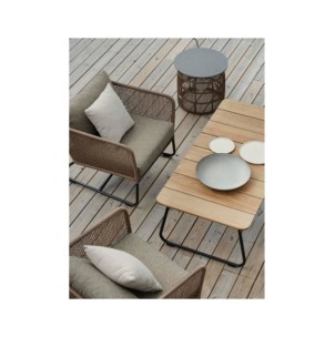 Mesa de Centro Exterior NOLLI 140x70 cm, Aluminio, Madera... 2