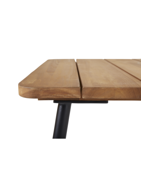 Mesa Exterior NOLLI 225x90 cm de Comedor, Aluminio, Olefina / Negro / Teca - Brafab