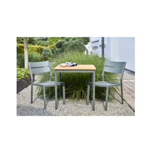 Mesa Bistró Exterior NOX 70x70 cm, Aluminio, Madera de... 2