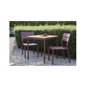 Mesa Bistró Exterior NOX 70x70 cm, Aluminio, Madera de... 2