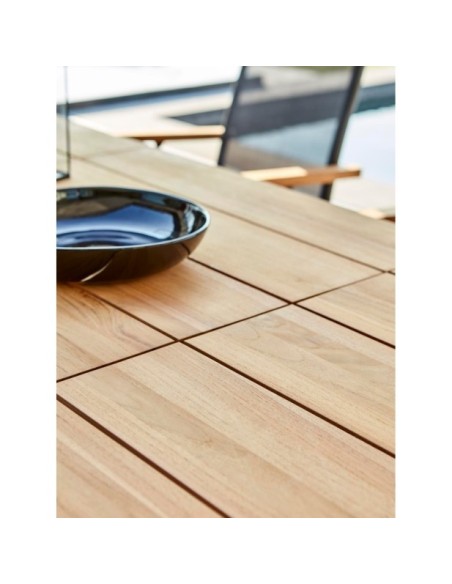 Mesa Exterior NOX 240x90 cm de Comedor, Aluminio, Madera de Teca FSC / Antracita / Natural - Brafab