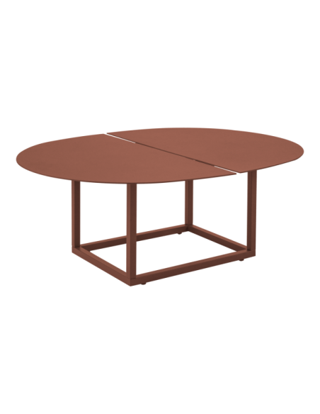 Mesa de Centro Exterior OLIVE 80x110 cm, Aluminio / Rojo Zin - Brafab