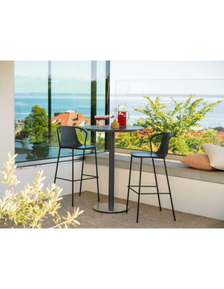 Mesa de Bar Exterior PEACE Ø80x104 cm, Aluminio / Antracita - Brafab