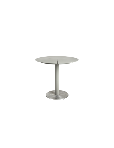 Mesa Bistró Redonda Exterior PEACE Ø80 cm, Aluminio / Gris Claro - Brafab