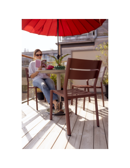 Mesa Bistró Redonda Exterior PEACE Ø80 cm, Aluminio / Gris Claro - Brafab