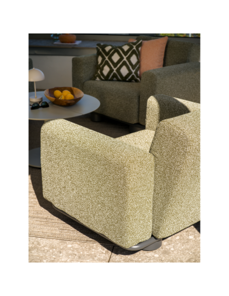 Mesa de Centro Exterior PEACE Ø80 cm, Aluminio / Gris Claro - Brafab