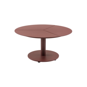 Mesa de Centro Exterior PEACE Ø80 cm, Aluminio / Rojo Zin...