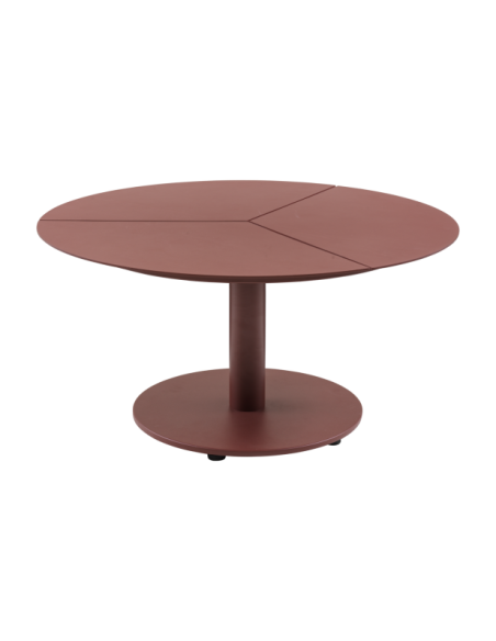 Mesa de Centro Exterior PEACE Ø80 cm, Aluminio / Rojo Zin - Brafab