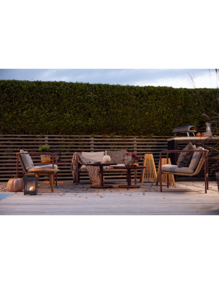 Mesa de Centro Exterior PEACE Ø80 cm, Aluminio / Rojo Zin - Brafab