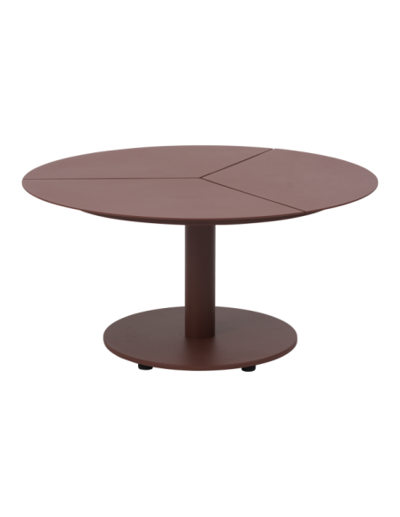 Mesa de Centro Exterior PEACE Ø80 cm, Aluminio / Rojo Zin - Brafab