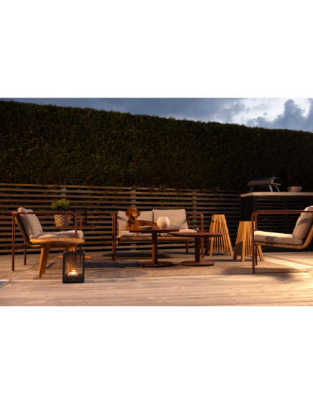 Mesa de Centro Exterior PEACE Ø80 cm, Aluminio / Rojo Zin - Brafab