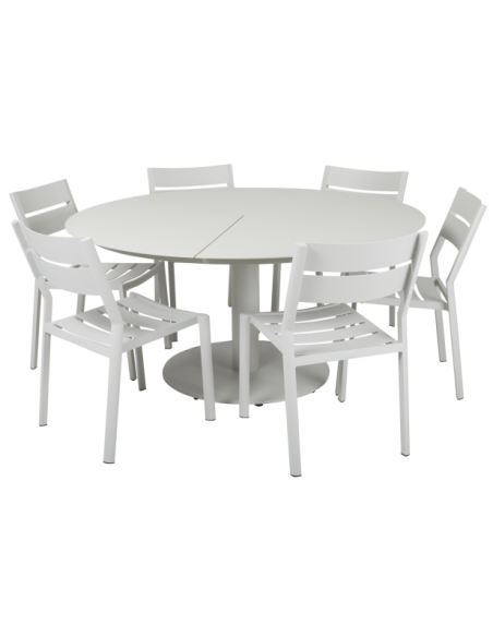 Mesa Exterior PEACE Ø150 cm de Comedor, Aluminio / Gris Claro - Brafab