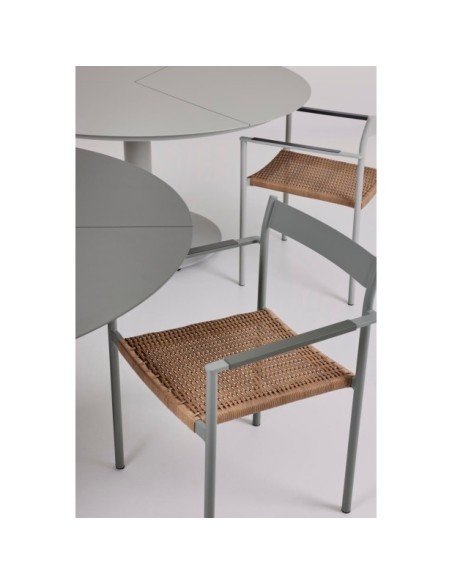 Mesa Exterior PEACE Ø150 cm de Comedor, Aluminio / Gris Claro - Brafab