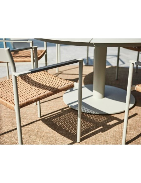 Mesa Exterior PEACE Ø150 cm de Comedor, Aluminio / Gris Claro - Brafab