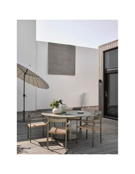 Mesa Exterior PEACE Ø150 cm de Comedor, Aluminio / Verde Nórdico - Brafab