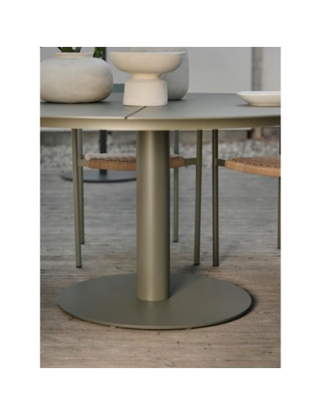 Mesa Exterior PEACE Ø150 cm de Comedor, Aluminio / Verde Nórdico - Brafab