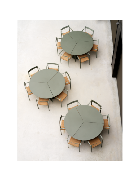 Mesa Exterior PEACE Ø150 cm de Comedor, Aluminio / Verde Nórdico - Brafab