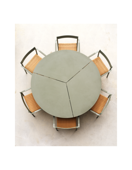 Mesa Exterior PEACE Ø150 cm de Comedor, Aluminio / Verde Nórdico - Brafab