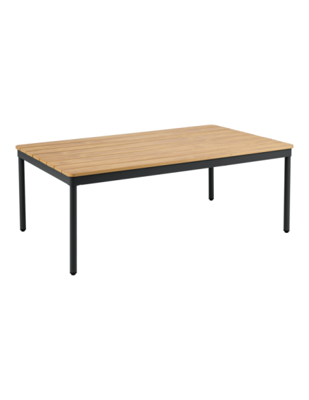 Mesa de Centro Exterior RENO 110x70 cm, Aluminio, Non-wood / Negro / Natural - Brafab