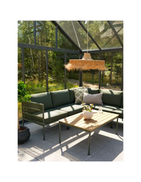 Mesa de Centro Exterior RENO 110x70 cm, Aluminio, Non-wood / Verde Nórdico / Natural - Brafab