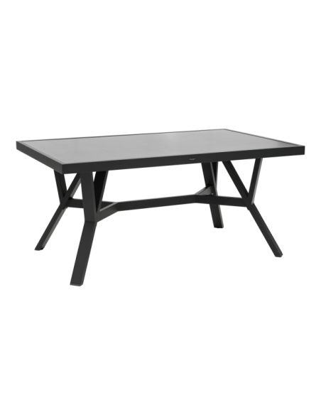 Mesa de Centro Alta Exterior SAMVARO 140x90 cm, Aluminio, Cristal / Antracita - Brafab