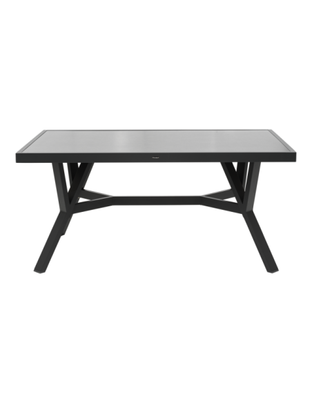 Mesa de Centro Alta Exterior SAMVARO 140x90 cm, Aluminio, Cristal / Antracita - Brafab