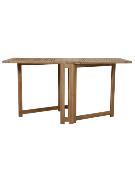 Mesa Plegable Exterior TURIN 146x70 cm de Comedor, Madera de Teca Natural - Brafab